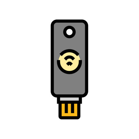 key nfc technology color icon vector illustration