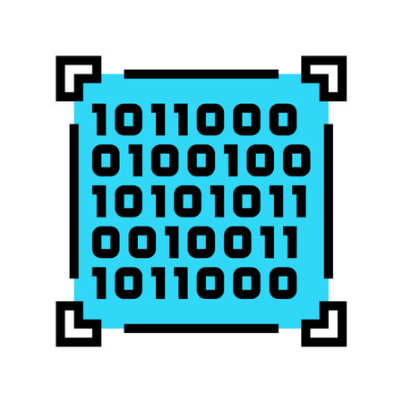 binary code big data color icon vector illustration