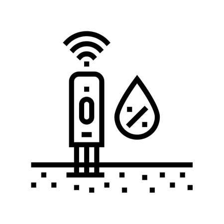 soil moisture sensor agri tech line icon vector illustrationのイラスト素材