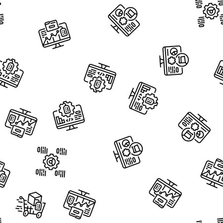 technical sales engineer service seamless pattern vectorのイラスト素材