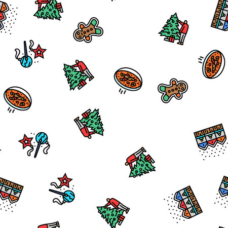 winter spend time seamless pattern vector