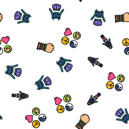 rave retro party music seamless pattern vector