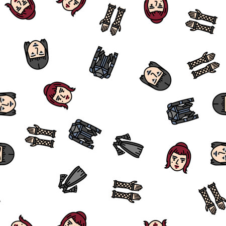 goth subculture punk gothic y2k seamless pattern vectorのイラスト素材
