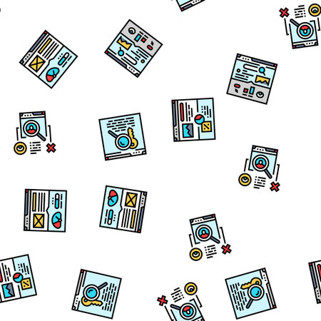 seo technical audit seamless pattern vectorのイラスト素材