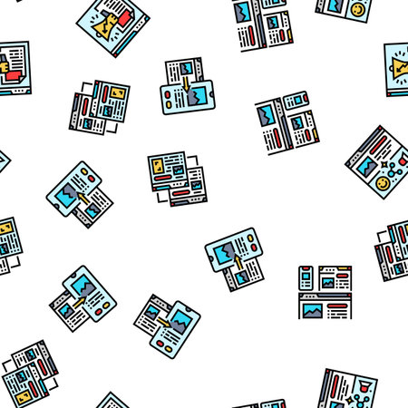 seo technical audit seamless pattern vectorのイラスト素材