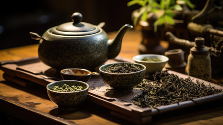 oolong dried tea leavesの素材