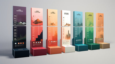 milestones infographic boxesの素材