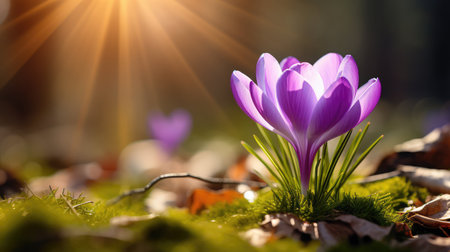 purple crocus springの素材
