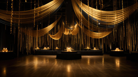 elegant gold and black streamersの素材