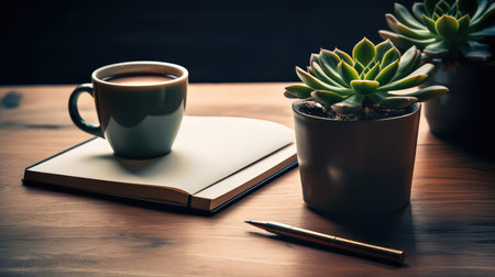 steaming coffee deskの素材