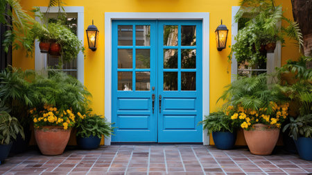 colorful double doorsの素材