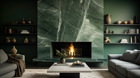 fireplace green marbleの素材