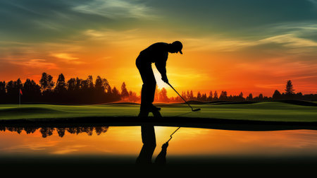concentration golf green silhouetteの素材