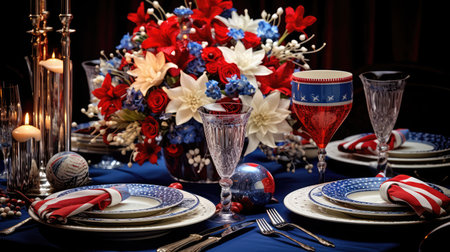 festive red white blue christmasの素材