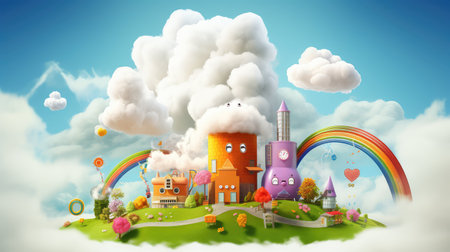 sky power plant cartoonの素材