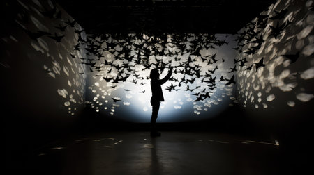 translucent paper on wallの素材