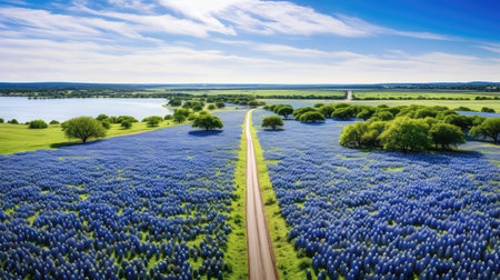 nature bluebonnet roadの素材