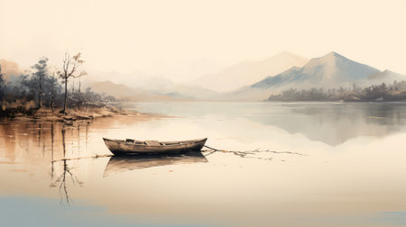 boat water hand drawnの素材