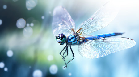 flight blue dragonflyの素材