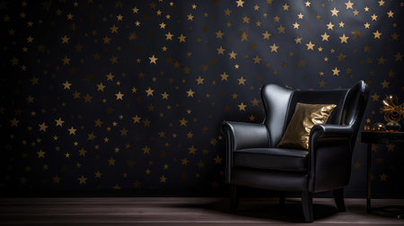 faux gold stars black backgroundの素材