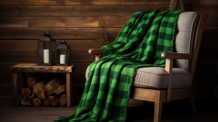 blanket green buffalo checkの素材