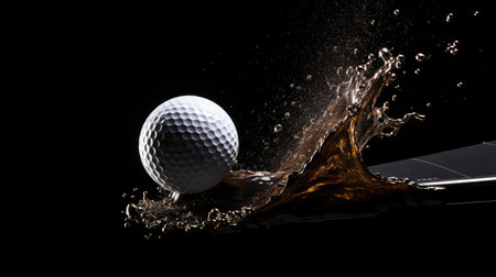 dynamic golf ball black backgroundの素材