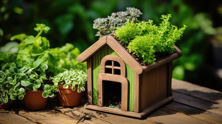 green dog house plantの素材