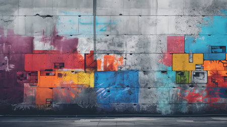 vibrant cement block wallの素材