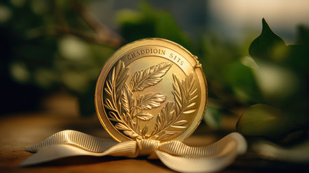 ribbon gold award badgeの素材