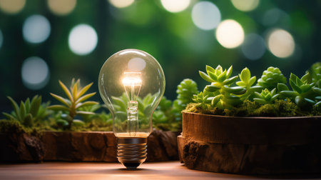 succulents green light bulbの素材