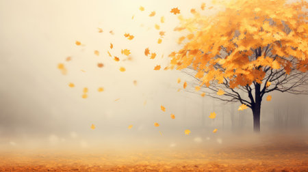 tree falling leaves backgroundの素材