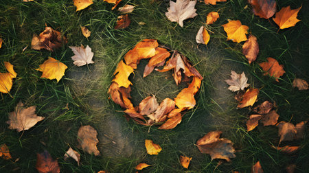 nature fall leaves circleの素材