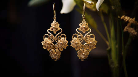earrings gold filigreeの素材