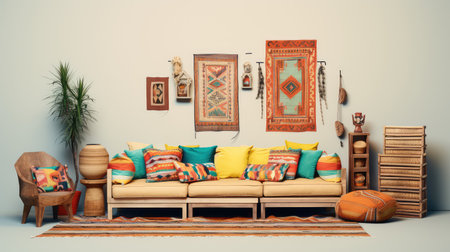 bohemian gallery wall mock upの素材