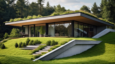 ecofriendly house with grassの素材