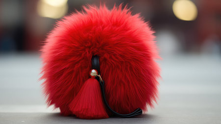 keychain red pom pomの素材