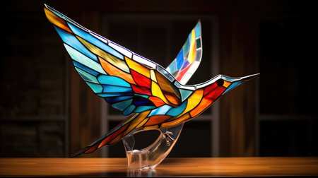abstract stained glass birdの素材