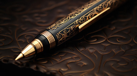 up black and gold penの素材