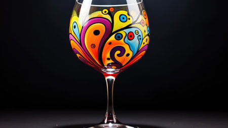 design wine glass paintingの素材