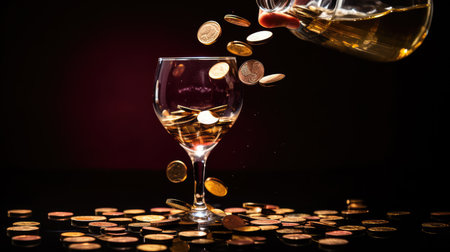 coin wine glass moneyの素材