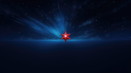 sky stars blue and redの素材