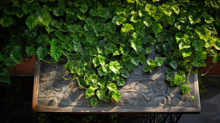 ivy top view table plantの素材