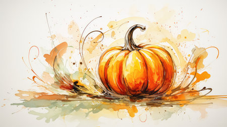 energetic water color pumpkinの素材
