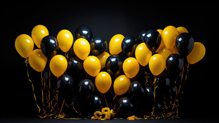 protest yellow and black balloonsの素材