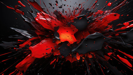 contrast black and red shapesの素材