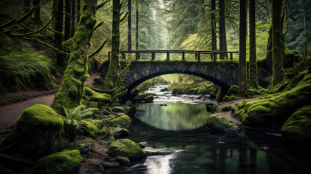 nature tree and creekの素材