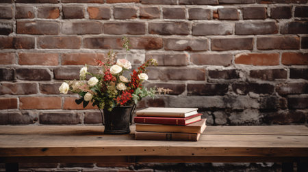 books table brick wallの素材