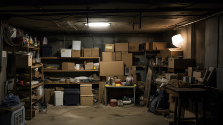 dimly basement houseの素材