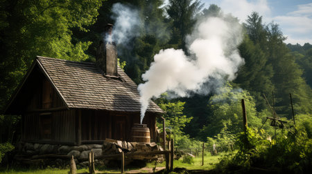 wooden smoke houseの素材
