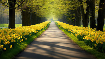 flowers spring roadの素材